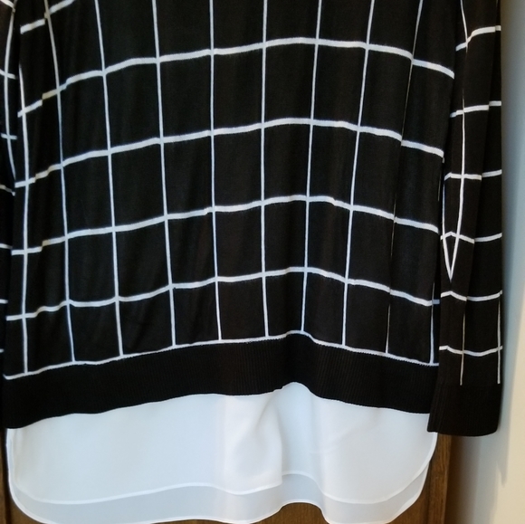 Investments Petite Two-fer Striped Sweater - Picture 4 of 5